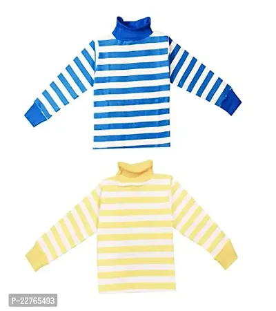 KidzzCart Boys  Girls Cotton High Neck Winter T-Shirt Full Sleeves Pack of 3-thumb0