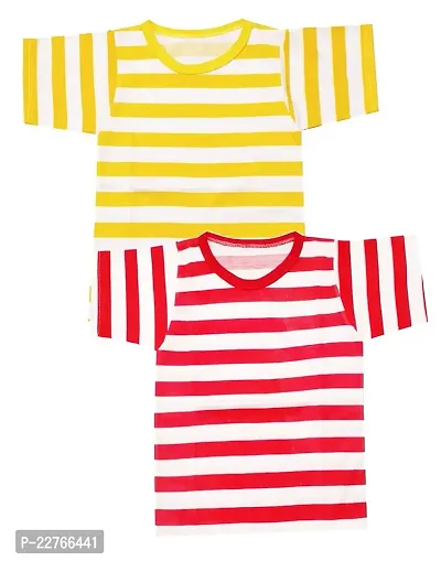 KidzzCart Pure Cotton Half Sleeves T-Shirt for Boy's Pack of 2 (5-6 Years, Red  Yellow)