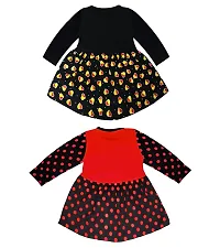 KidzzCart Baby Girl's Pure Cotton Frock Dress Full Sleeves Pack of 2-thumb1