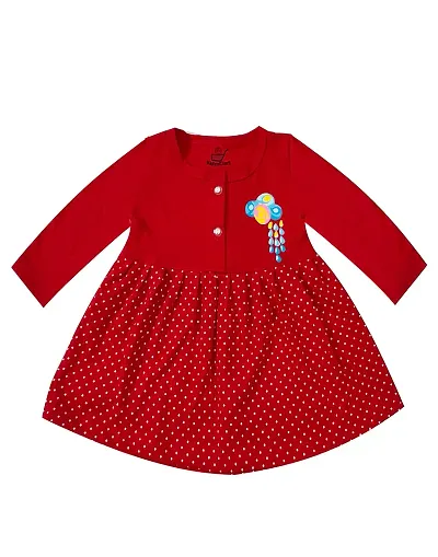 KidzzCart Baby Girl's Pure Cotton Frock Dress Full Sleeves