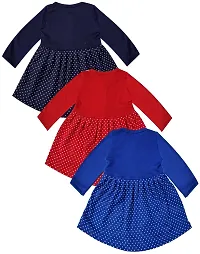 KidzzCart Baby Girl's Pure Cotton Frock Dress Full Sleeves Pack of 3-thumb1