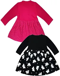 KidzzCart Baby Girl's Pure Cotton Frock Dress Full Sleeves Pack of 2-thumb3