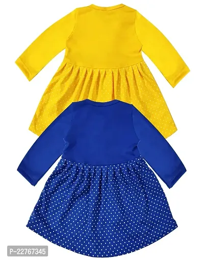 KidzzCart Baby Girl's Pure Cotton Frock Dress Full Sleeves Pack of 2-thumb2