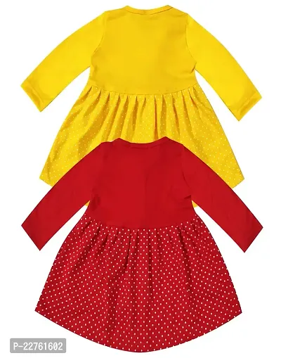 KidzzCart Baby Girl's Pure Cotton Frock Dress Full Sleeves Pack of 2-thumb2