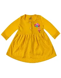 KidzzCart Baby Girl's Pure Cotton Frock Dress Full Sleeves Pack of 3-thumb2