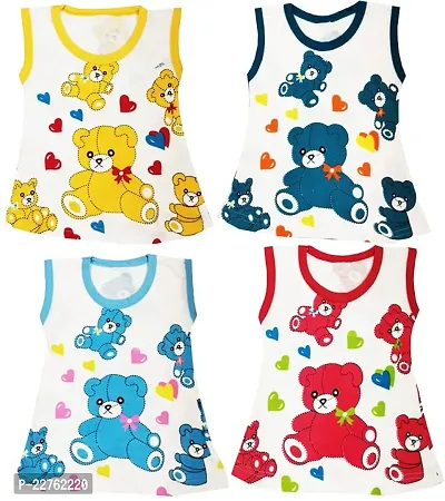 KidzzCart Baby Girls Pure Cotton A-Line Frock Pack of 4 (0-3 Months, Multicolor 1)