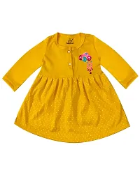 KidzzCart Baby Girl's Pure Cotton Frock Dress Full Sleeves Pack of 3-thumb3