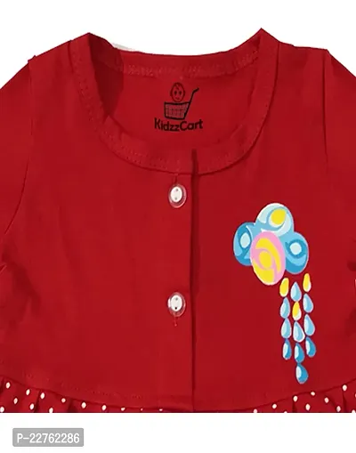 KidzzCart Baby Girl's Pure Cotton Frock Dress Full Sleeves-thumb3