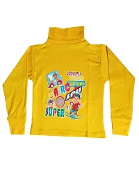 KidzzCart Boy's Cotton High Neck T-Shirt Full Sleeve Pack of 2 (5-6 Years, Blue Yellow)-thumb2