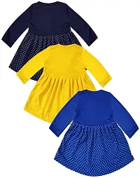 KidzzCart Baby Girl's Pure Cotton Frock Dress Full Sleeves Pack of 3-thumb1