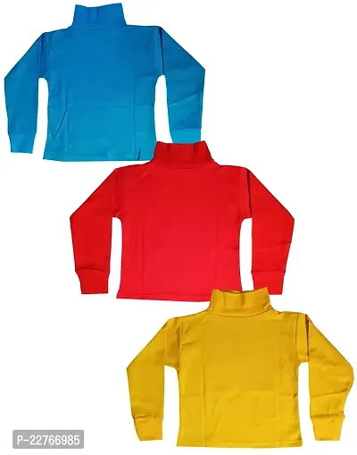 KidzzCart Boy's Cotton High Neck T-Shirt Full Sleeve Pack of 3-thumb2