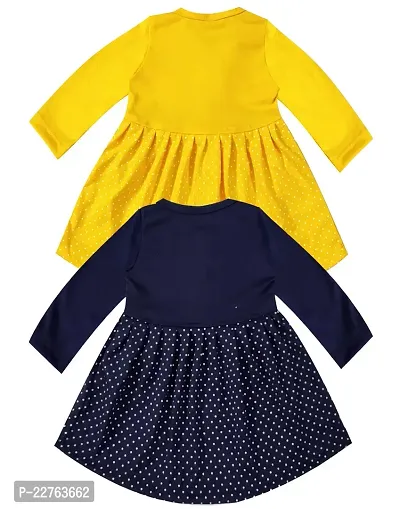 KidzzCart Baby Girl's Pure Cotton Frock Dress Full Sleeves Pack of 2-thumb2