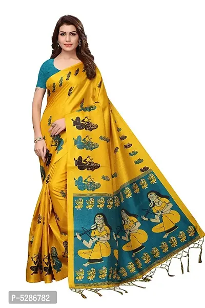 Women's Khadi Silk Saree with Blouse Piece-thumb0