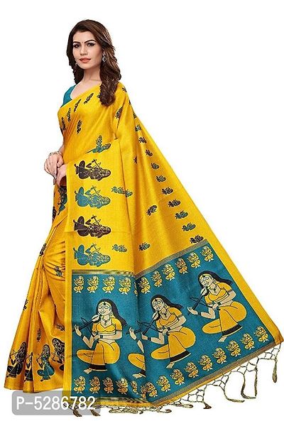 Women's Khadi Silk Saree with Blouse Piece-thumb2