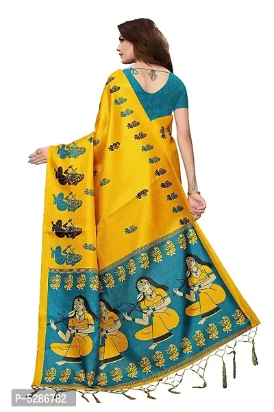 Women's Khadi Silk Saree with Blouse Piece-thumb3