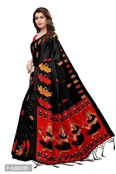 Women's Khadi Silk Saree with Blouse Piece-thumb4