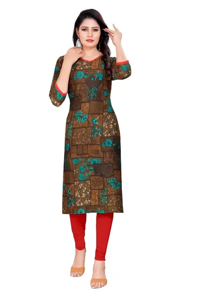 Delany Women's Rayon V-Neck 3/4 Sleeve Latest Short Kurti (HNBG_445566)