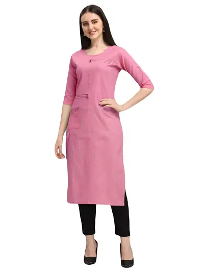 Stylish Straight Solid Viscose Rayon Kurta For Women