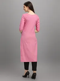 Stylish Straight Pink Solid Viscose Rayon Kurta For Women-thumb2