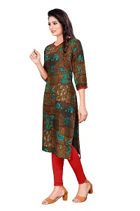 Stylish Straight Printed Viscose Rayon Kurta For Women-thumb1