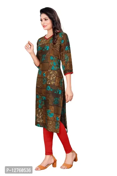 Stylish Straight Printed Viscose Rayon Kurta For Women-thumb2