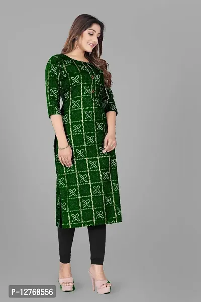 Stylish Straight Black Checked Viscose Rayon Kurta For Women-thumb4