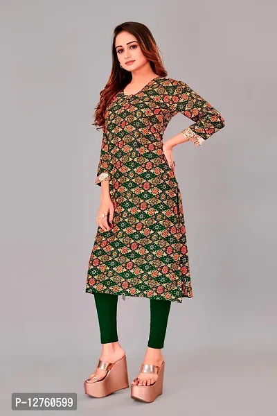 Stylish Straight Checked Viscose Rayon Kurta For Women-thumb3