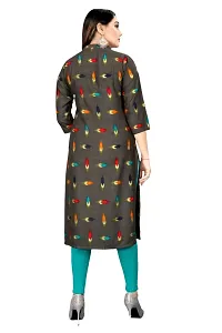 Stylish Straight Green Printed Viscose Rayon Kurta For Women-thumb2