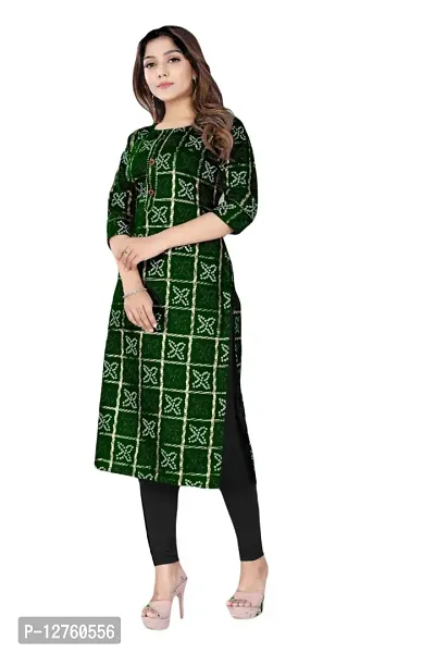 Stylish Straight Black Checked Viscose Rayon Kurta For Women-thumb0