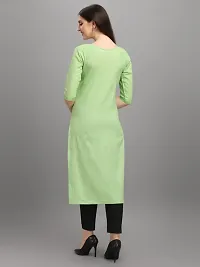 Stylish Straight Green Solid Viscose Rayon Kurta For Women-thumb2