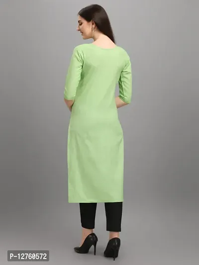 Stylish Straight Green Solid Viscose Rayon Kurta For Women-thumb3