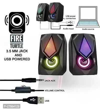 BANA RM-601cs RGB Lights Computer Speaker 10 W Bluetooth Laptop/Desktop Speaker (Black, 2.0 Channel)-thumb0