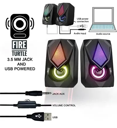 BANA RM-601cs RGB Lights Computer Speaker 10 W Bluetooth Laptop/Desktop Speaker (Black, 2.0 Channel)