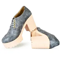 Women Trendy Grey Synthetic Solid Heeled Boots-thumb3
