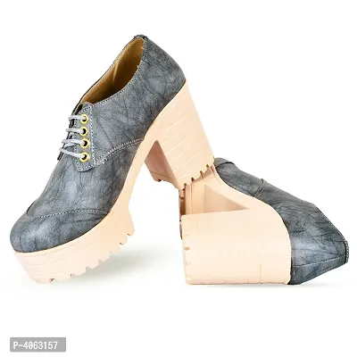 Women Trendy Grey Synthetic Solid Heeled Boots-thumb4