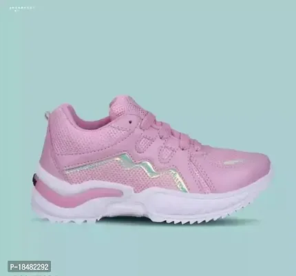 Elegant Pink Mesh Solid Sneakers For Women-thumb0