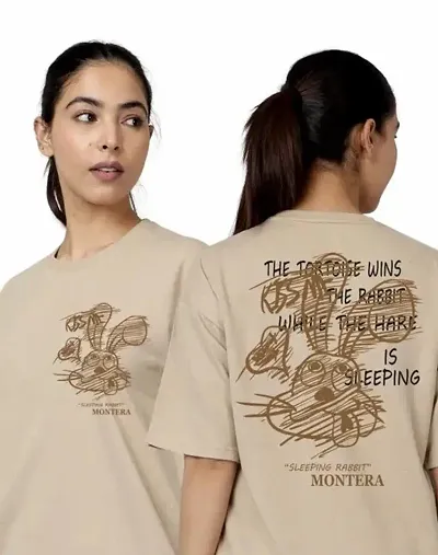 New Arrivals!!MONTERA INDIA Urbane Designer Oversize Printed T-Shirt For Womens  Round Neck
