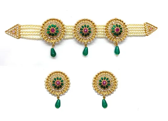 moti choker necklace set for women and girls.