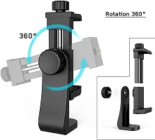 360 Degree Cell Phone Holder with Universal 1/4 Screw Adjustable Clamp Phone Tripod Mount Adapter Compatible with Smartphones  All Types-thumb3