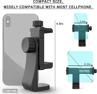 360 Degree Cell Phone Holder with Universal 1/4 Screw Adjustable Clamp Phone Tripod Mount Adapter Compatible with Smartphones  All Types-thumb2