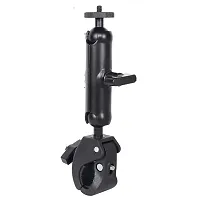 Action Camera and Mobile Universal Aluminium Alloy Mount with Two 360deg; rotational Angle and with Quick Release clamp for Motorcycle and Bicycle Compatible with Action Camera and Mobile - Medium-thumb1