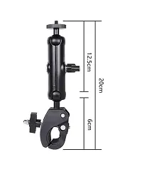 Action Camera and Mobile Universal Aluminium Alloy Mount with Two 360deg; rotational Angle and with Quick Release clamp for Motorcycle and Bicycle Compatible with Action Camera and Mobile - Medium-thumb2