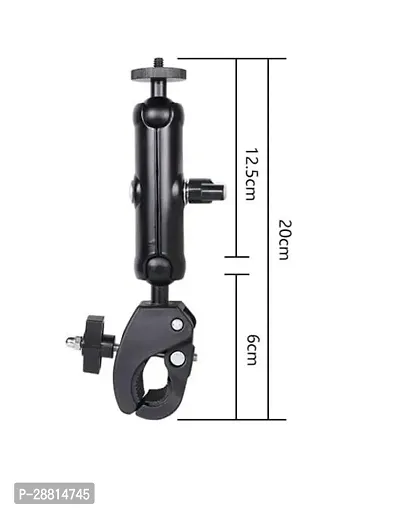Action Camera and Mobile Universal Aluminium Alloy Mount with Two 360deg; rotational Angle and with Quick Release clamp for Motorcycle and Bicycle Compatible with Action Camera and Mobile - Medium-thumb3