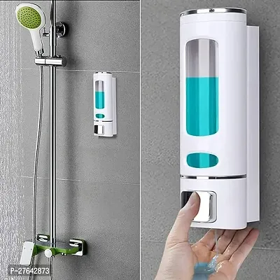 Multi Purpose ABS Plastic Soap Shampoo Sanitizer Conditioner Lotion Gel Dispenser for Bathroom Kitchen 400Ml (3, Capsule White).-thumb0