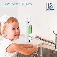 Multi Purpose ABS Plastic Soap Shampoo Sanitizer Conditioner Lotion Gel Dispenser for Bathroom Kitchen 400Ml (3, Capsule White).-thumb1