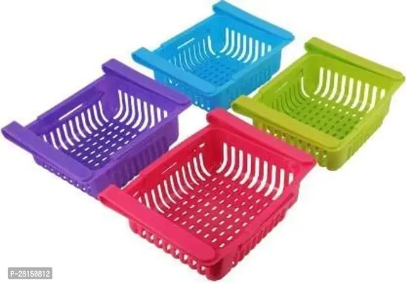 Adjustable Refrigerator Storage Basket Set of 4 Pieces (Multi-Color)-thumb2