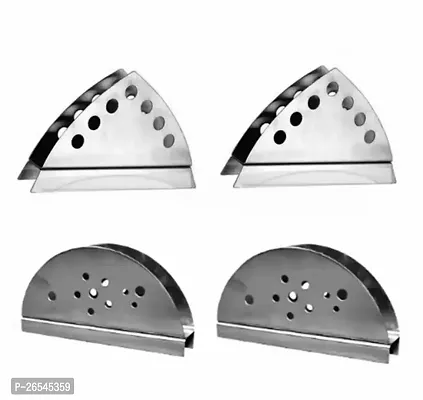 Stylish Steel Napkin Holder 2Pc Samosa  2Pc Punching Napkin Holder Set Of 4-thumb0