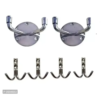 Stylish Silver Hook Hanger 2.Pin Hanger Combos Hanger Pack Of 6