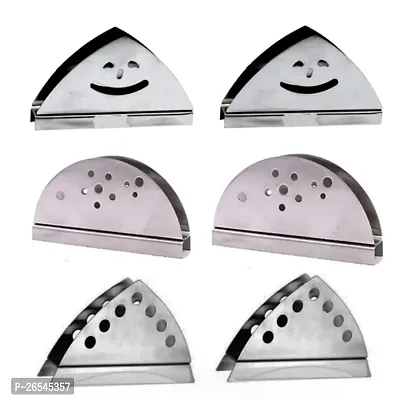 Stylish Stainless Steel Napkin Holder Combo Set Of 6 Best Quality-thumb0