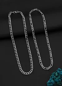 Alluring Silver Alloy Combo Chain For Men-thumb1